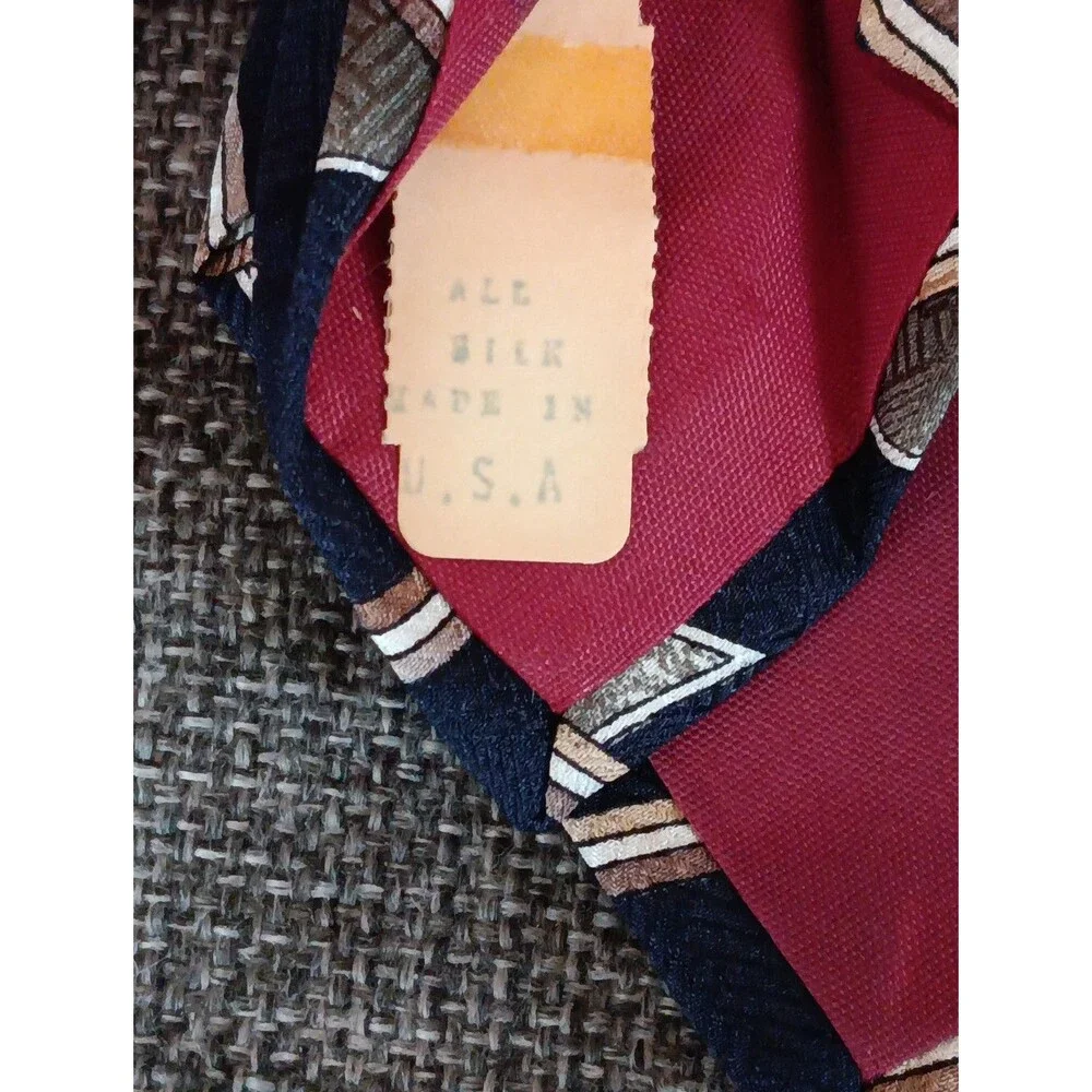 Tie 70s 80s 90s Y2K Mens Stanley Blacker Silk Blue Green Beige 4 Wide 55 Long